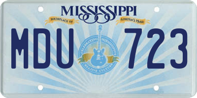 MS license plate MDU723