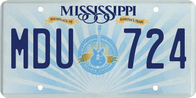MS license plate MDU724
