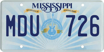 MS license plate MDU726