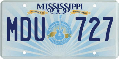 MS license plate MDU727