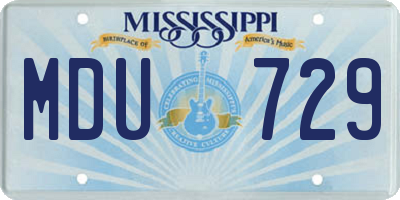 MS license plate MDU729