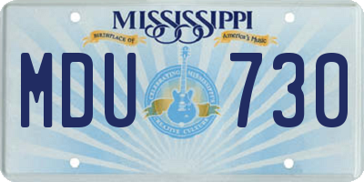 MS license plate MDU730