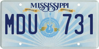 MS license plate MDU731