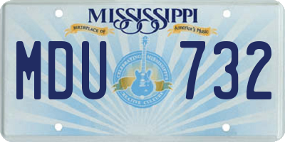 MS license plate MDU732
