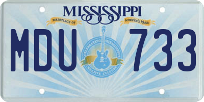MS license plate MDU733