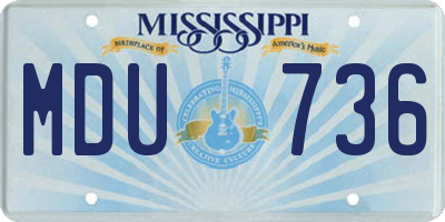 MS license plate MDU736
