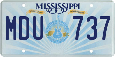 MS license plate MDU737