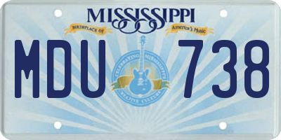 MS license plate MDU738