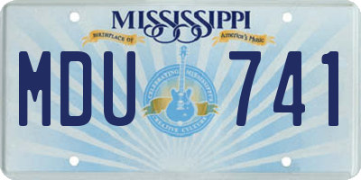 MS license plate MDU741