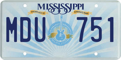MS license plate MDU751