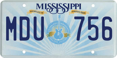 MS license plate MDU756