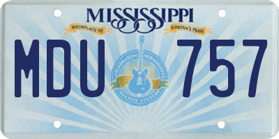 MS license plate MDU757
