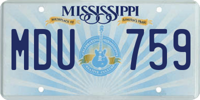 MS license plate MDU759