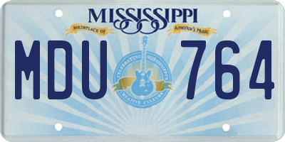 MS license plate MDU764