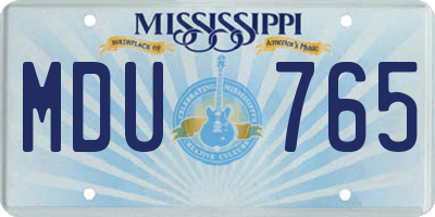 MS license plate MDU765