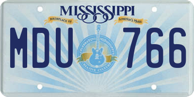 MS license plate MDU766