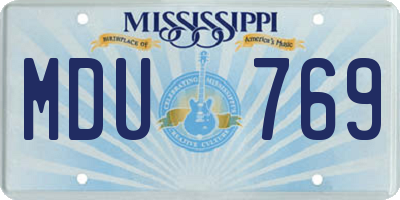 MS license plate MDU769