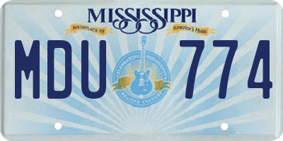 MS license plate MDU774