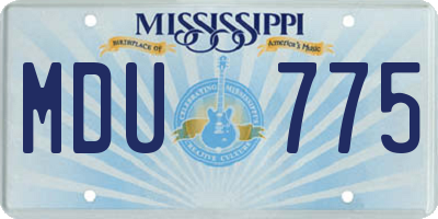 MS license plate MDU775