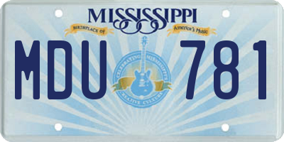 MS license plate MDU781