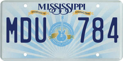 MS license plate MDU784