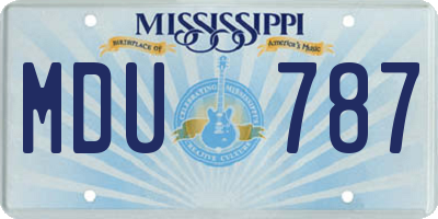 MS license plate MDU787