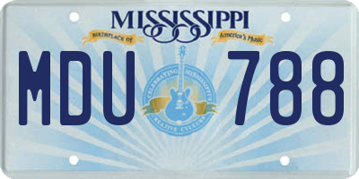MS license plate MDU788