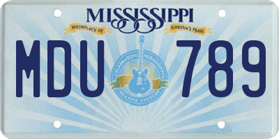 MS license plate MDU789