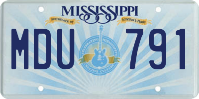 MS license plate MDU791