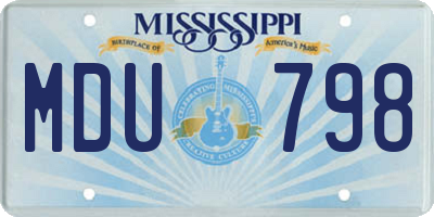 MS license plate MDU798