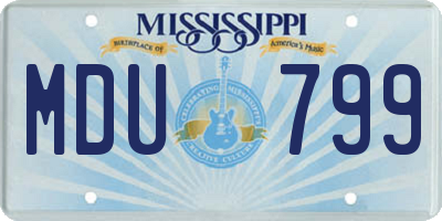 MS license plate MDU799