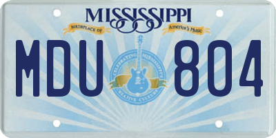 MS license plate MDU804