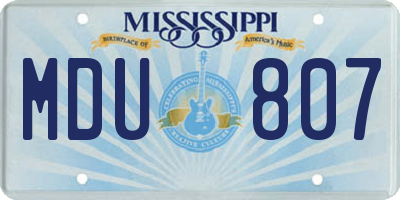 MS license plate MDU807