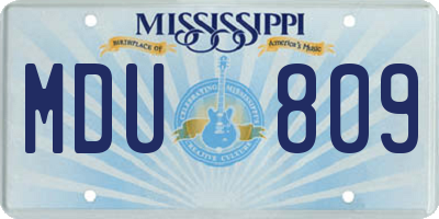 MS license plate MDU809