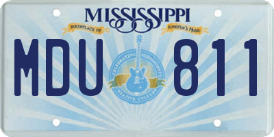 MS license plate MDU811