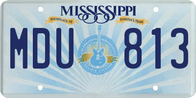 MS license plate MDU813