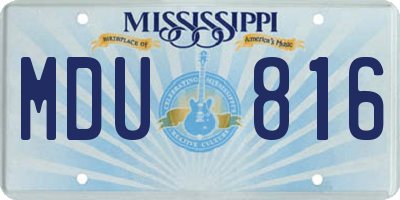 MS license plate MDU816