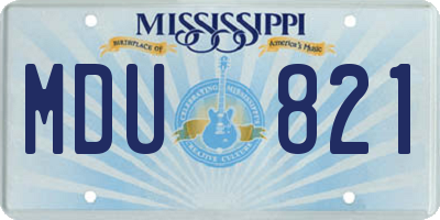 MS license plate MDU821