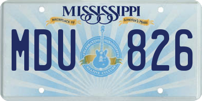 MS license plate MDU826