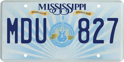 MS license plate MDU827