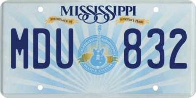 MS license plate MDU832