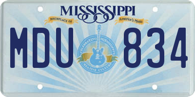 MS license plate MDU834