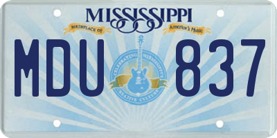MS license plate MDU837