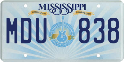 MS license plate MDU838