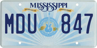 MS license plate MDU847