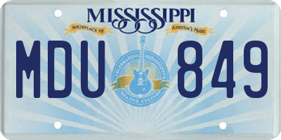 MS license plate MDU849