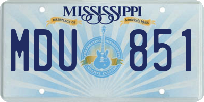 MS license plate MDU851