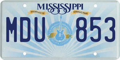 MS license plate MDU853