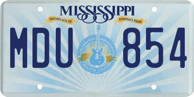 MS license plate MDU854