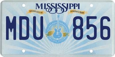 MS license plate MDU856